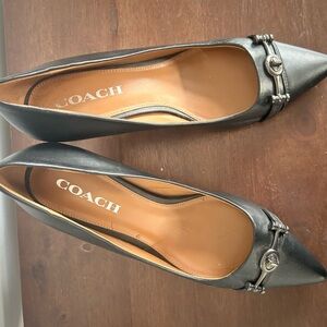 Coach Black Leather Heels